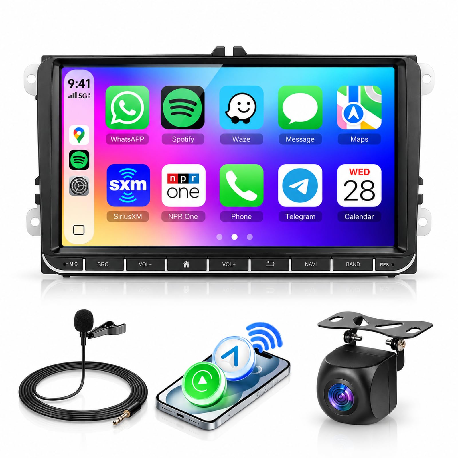 carrADDZESTPHASS カーオーディオ・ビデオインターフェース セット Amazon.com: 9'' 4G+64G Radio for VW Jetta Golf Passat Tiguan